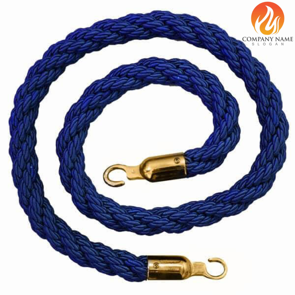 30 طناب تشریفاتی کلافی آبی با قلاب طلایی - Image 1