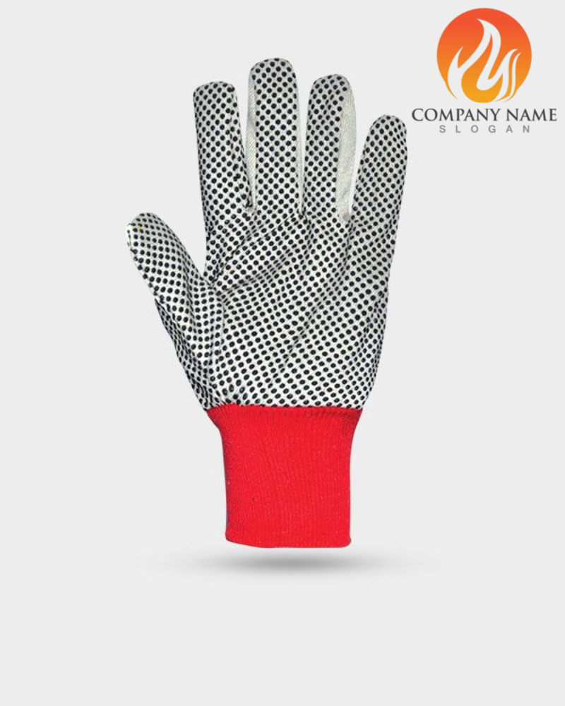 د1 (1) دستکش کتان خالدار, دستکش ایمنی پاکستانی و ایرانی با مچ کش بافت - Image 3