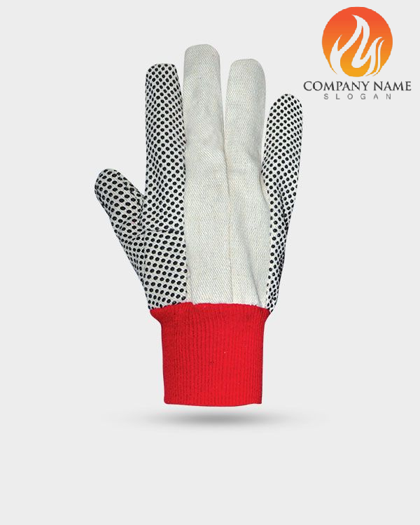 د2 (1) دستکش کتان خالدار, دستکش ایمنی پاکستانی و ایرانی با مچ کش بافت - Image 2